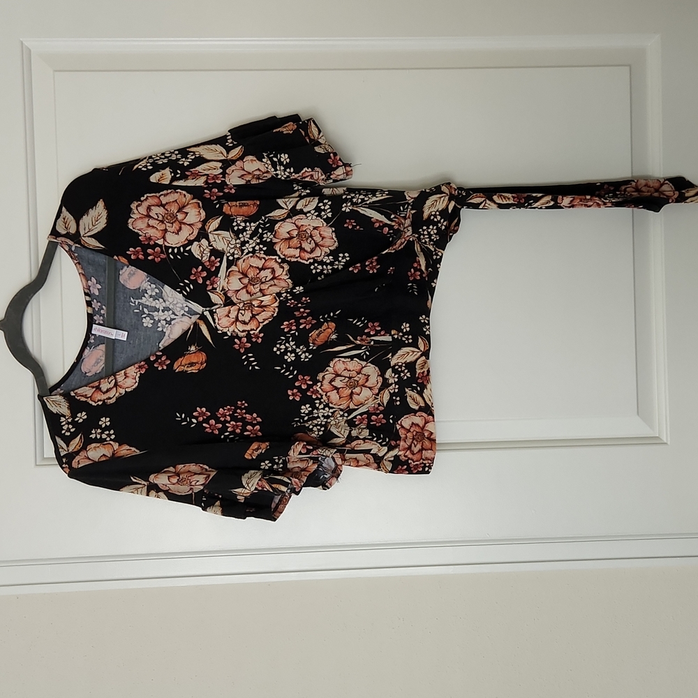 Floral wrap blouse